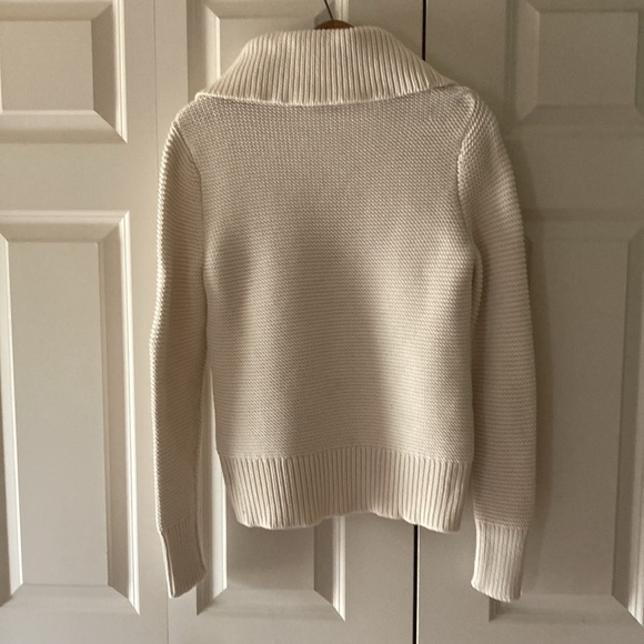 Talbots women’s large cream knit faux wrap sweater 100% cotton - Picture 2 of 8